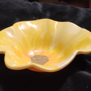 Yellow Floral Plastic Bowl